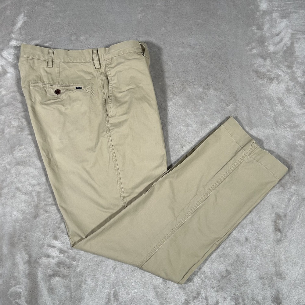 VTG 90s Polo Ralph Lauren Suffield Pants Mens 34x32 Khaki Beige Straight Preppy